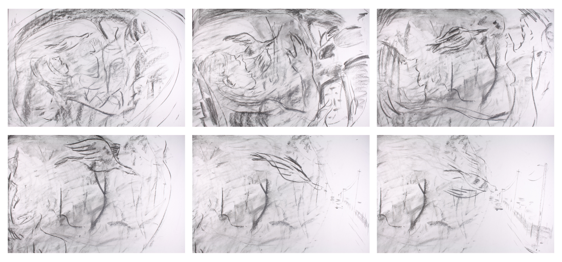 frames of the camera moving through car